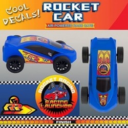 Duel Racer and Rocket 2 in 1 2 Toy Car Rocket Launcher and 2 Air Powered Car with Ramp Sticker and Finish Line.4 Air Powered ...