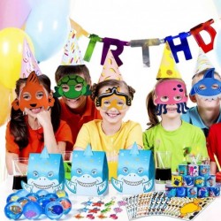 72Pcs Under the Sea Party Favors Birthday Supplies Ocean Party Favors for Kids Boys Bouncy Ball Sea Animal Mask Shark Gift Ba...