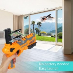 Catapult airplane toy airplane equipped with 4 airplanes pistol shooting game toys air combat glider airplane launcher fun ou...