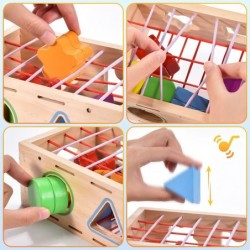 Wooden Shape Sorter Montessori Toys Age 1 2 3 Toddler Fine Motor Sorting Cube Developmental Educational Toys for 1 2 3 Year O...