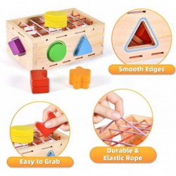 Wooden Shape Sorter Montessori Toys Age 1 2 3 Toddler Fine Motor Sorting Cube Developmental Educational Toys for 1 2 3 Year O...