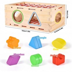 Wooden Shape Sorter Montessori Toys Age 1 2 3 Toddler Fine Motor Sorting Cube Developmental Educational Toys for 1 2 3 Year O...