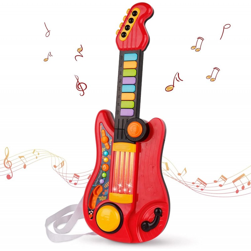 Kids Guitar 2 in 1 Musical Instruments for Kids Piano Toddler Toy Guitar with Strap Electric Guitar for Kids Music Toys for 3...