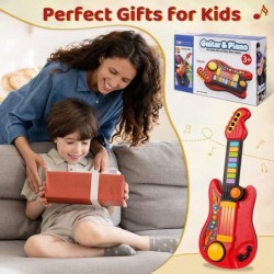 Kids Guitar 2 in 1 Musical Instruments for Kids Piano Toddler Toy Guitar with Strap Electric Guitar for Kids Music Toys for 3...