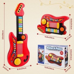 Kids Guitar 2 in 1 Musical Instruments for Kids Piano Toddler Toy Guitar with Strap Electric Guitar for Kids Music Toys for 3...