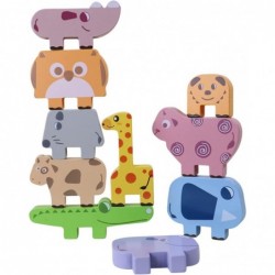 Wooden Animal Stacking Toy Toddler Montessori Balance Building Toy for 3 4 5 6 Year Old Kids Preschool Educational Motor Skil...