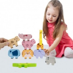 Wooden Animal Stacking Toy Toddler Montessori Balance Building Toy for 3 4 5 6 Year Old Kids Preschool Educational Motor Skil...