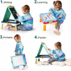 Easel for Kids 5IN1 Tabletop Standing Easel with Chalkboard and Magnetic White Board Letters Portable Art Easel for Toddlers ...