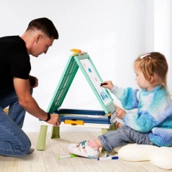 Easel for Kids 5IN1 Tabletop Standing Easel with Chalkboard and Magnetic White Board Letters Portable Art Easel for Toddlers ...