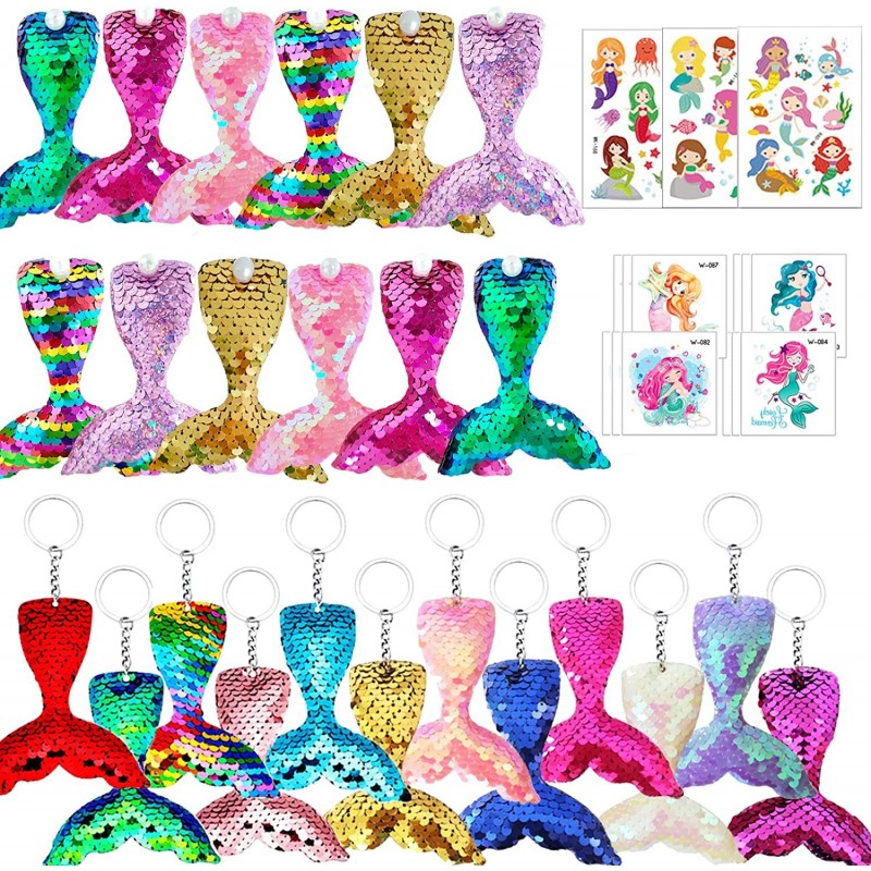 Mermaid Party Favors for Girls Birthday Party Supplies Mermaid Tail Keychains Goodie Bag Fillers Return Gifts $14.89 Kids' Pa...