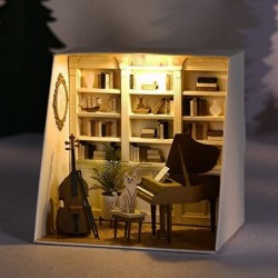 Dollhouse Miniature with Furniture DIY Dollhouse Kit Paper Mini Model with LED Light 1:24 Scale Creative Room Idea for Adult ...