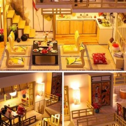 Dollhouse Miniature DIY House Kit with Japanese Style Creative Room with Furniture for Romantic Valentine's Gift (Quiet and E...