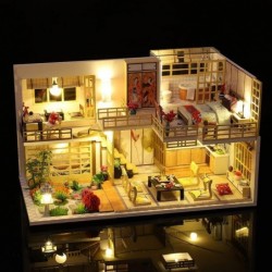 Dollhouse Miniature DIY House Kit with Japanese Style Creative Room with Furniture for Romantic Valentine's Gift (Quiet and E...