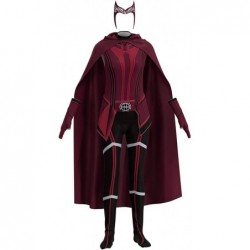 Girls Wanda Maximoff Costume Jumpsuit Pants with Cape Headpiece Cosplay for Halloween $66.44 Kids' Costumes