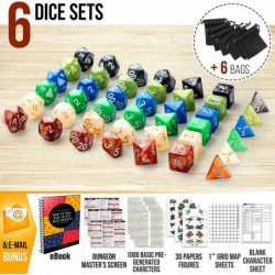 Dungeons and Dragons Essentials Kit 5th Edition with Complete Starter Pack – 6 D&D Dice Sets in Black Bags and DND Beginner P...