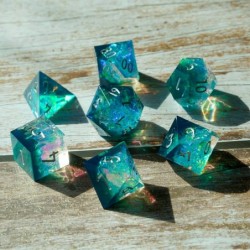 DND Dice Set Dungeon and Dragons Sharp Edge Dice Handmade Resin Polyhedral Dice RPG D20 Role Playing Gaming Dice for Party Ga...