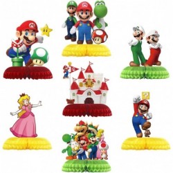 7 pcs Mario Honeycomb Centerpieces for Table Decoration | Super Mario Table Toppers Party Supplies Children’s Birthday Baby S...