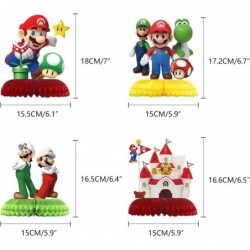 7 pcs Mario Honeycomb Centerpieces for Table Decoration | Super Mario Table Toppers Party Supplies Children’s Birthday Baby S...