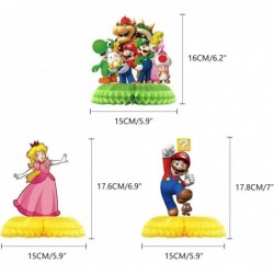 7 pcs Mario Honeycomb Centerpieces for Table Decoration | Super Mario Table Toppers Party Supplies Children’s Birthday Baby S...