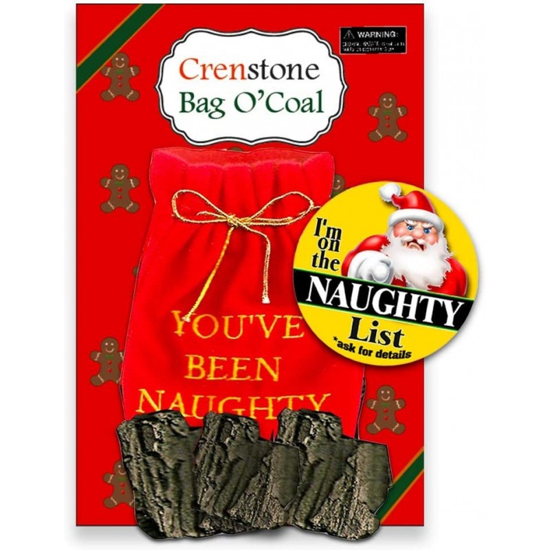 Santa's Naughty List Gift Set: Lump of Coal in Gift Bag & Naughty List Button $21.58 Gags & Practical Joke Toys