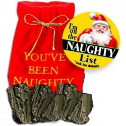 Santa's Naughty List Gift Set: Lump of Coal in Gift Bag & Naughty List Button $21.58 Gags & Practical Joke Toys