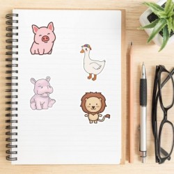 100pcs Cartoon Animals Stickers for Kids Water Bottles Cute Vinyl Decals for Laptop Scrapbook Phone Luggage Notebook Pad Bike...