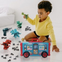 Take Apart Dinosaur Toys and Bus Table with Electric Drill for Kids Dinosaur Toys for Kids 3-5 5-7 Toddler Girls and Boys Bir...