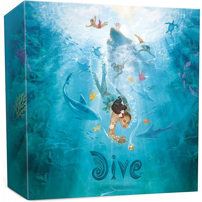 Dive Board Game - Unique Transparent Ocean Cards Push Your Luck Catch a Ride on a Sea Turtle or Dolphin - First to 23 Points ...