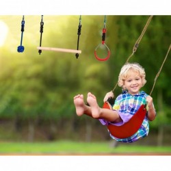 Ninja Slackline Swing Set-Ninja Accessories Swing Set with Adjustable Height Ninja Warrior Training Line Swing Seat Carabiner...