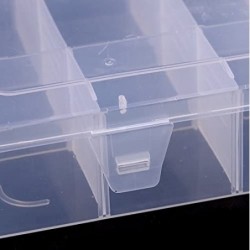 Large Transparent Thick Hard 15 Grids Adjustable Compartment Slot Plastic Hobby Craft Storage Box Case Raft Storage Box Organ...