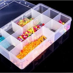 Large Transparent Thick Hard 15 Grids Adjustable Compartment Slot Plastic Hobby Craft Storage Box Case Raft Storage Box Organ...