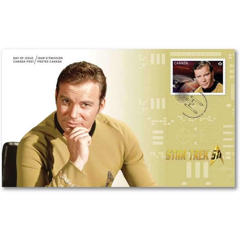 Official First Day Cover Collectible Postage Stamps Made For Star Trek 50th Anniversary - Kirk $24.69 Collectibles Display & ...