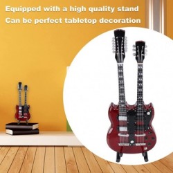 Miniature Wooden Guitar Model Dollhouse Miniature Musical Instrument Toy Mini Electric Guitar for Home Office Ornament Gift $...