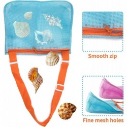 Beach Toy Mesh Beach Bag Kids Shell Collecting Bag Toy Mesh Bag for Holds Shells Toys Towels Swimming Accessories Storage Bag...