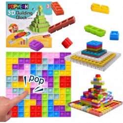 121pcs Fidget Block Push Pop Bubble Fidget Toy 3D Building Jigsaw Puzzle Board Games DIY Sensory Toys Stress Relief for Adult...