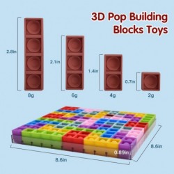 121pcs Fidget Block Push Pop Bubble Fidget Toy 3D Building Jigsaw Puzzle Board Games DIY Sensory Toys Stress Relief for Adult...