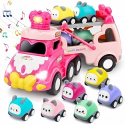 Toys for 1 2 3 Year Old Girl 7 in 1 Toddler Girl Toys with Cute Crown 1 2 3 Year Old Girl Gifts with Light & Music Car Carrie...