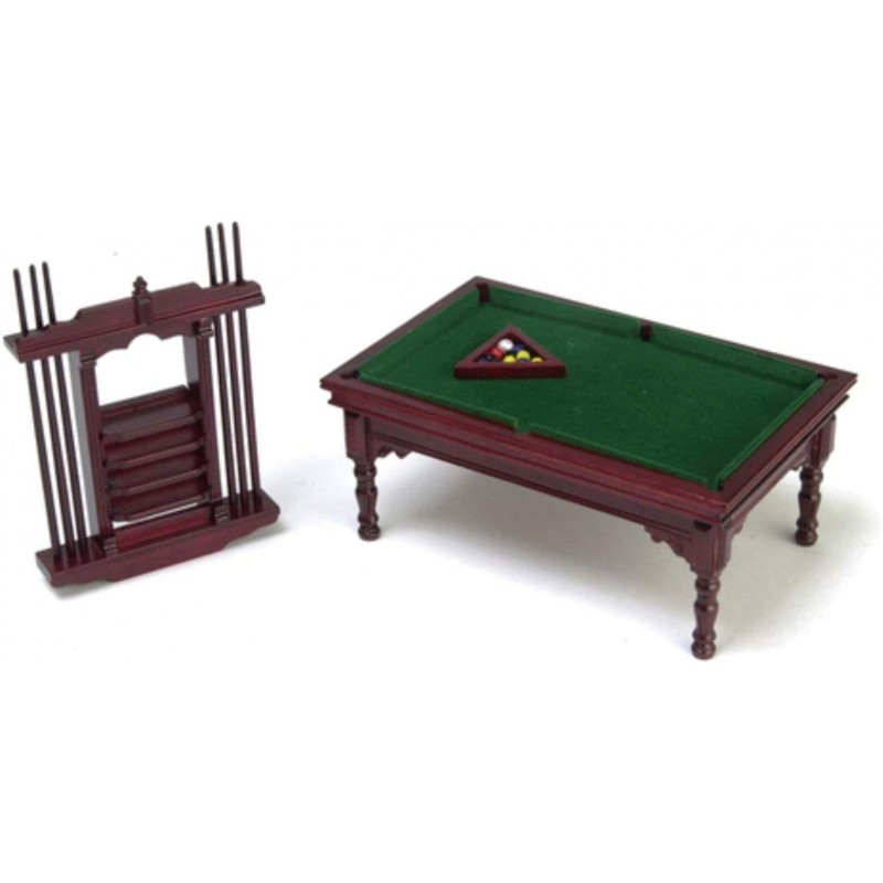 Dollhouse Miniature Mahogany Pool Table $79.48 Dollhouse Accessories