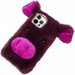 Pig Case for Samsung Galaxy S21 FE 5G Cute Plush 3D Cartoon Piggy Funny Shell Fluffy Soft Fake Fur Warm Furry Shockproof Prot...