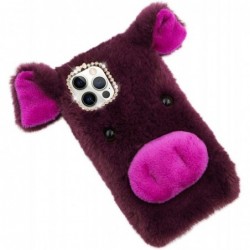 Pig Case for Samsung Galaxy S21 FE 5G Cute Plush 3D Cartoon Piggy Funny Shell Fluffy Soft Fake Fur Warm Furry Shockproof Prot...