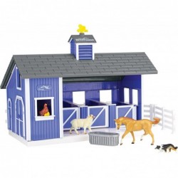 Horses Farms Home at The Barn Playset | 10 Piece Playset | 1 Stablemates Horses Included | 15" L x 4" W x 10" H | 1:32 Scale ...