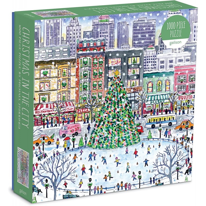 Michael Storrings Chirstmas in The City Puzzle 1000 Pieces 27” x 20” – Difficult Jigsaw Puzzle with Stunning Holiday Artwork ...