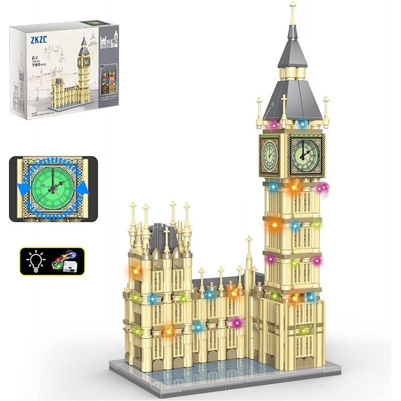 Big Ben Building Set Model Kit with Lighting and Real Clocks Architecture London World Famous Architectural Model Toys Gift f...