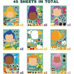 45 Sheets Guppies Fish Theme Make a Face Stickers for Kids Make Your Own Stickers Cute Guppies Fish Party Supplies Favors Fun...