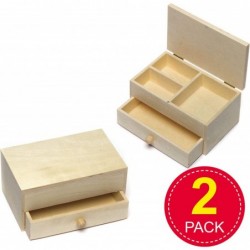 AR143 Wooden jewelry Boxes Craft Project — Ideal for Kids' Arts and Crafts Gifts Keepsakes and More (Pack of 2) $21.12 Craft ...