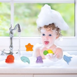 8PCS Bath Toy Floating Squirt Animal with Fishing net Storage Bag in Bathtub for Child Change with Temperature $29.28 Bathtub...