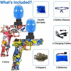 Gel Ball Blaster Bundle Lot of 2 Electric Fully Automatic Splatter Ball Blaster + 20 000 Gel Beads Auto Eco-Friendly Water Ba...