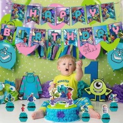 Monster-Inc Party Decorations Birthday Party Supplies For Monsters University Party Supplies Includes Banner - Cake Topper - ...