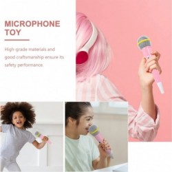 Fake Microphone Prop 2Pcs Pink Pretend Microphone Toy Plastic Microphone Karaoke Fun Costume Prop for Toddlers Kids Birthday ...