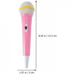 Fake Microphone Prop 2Pcs Pink Pretend Microphone Toy Plastic Microphone Karaoke Fun Costume Prop for Toddlers Kids Birthday ...